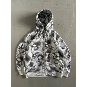 Y2K/2000s Skull all over print Large zip up